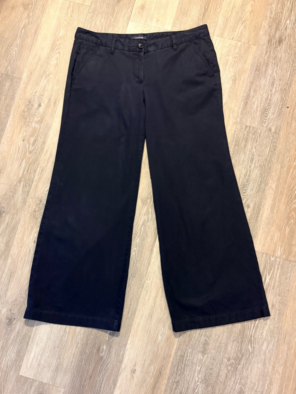 Vintage Lands End wide leg chinos, navy blue, size 12P